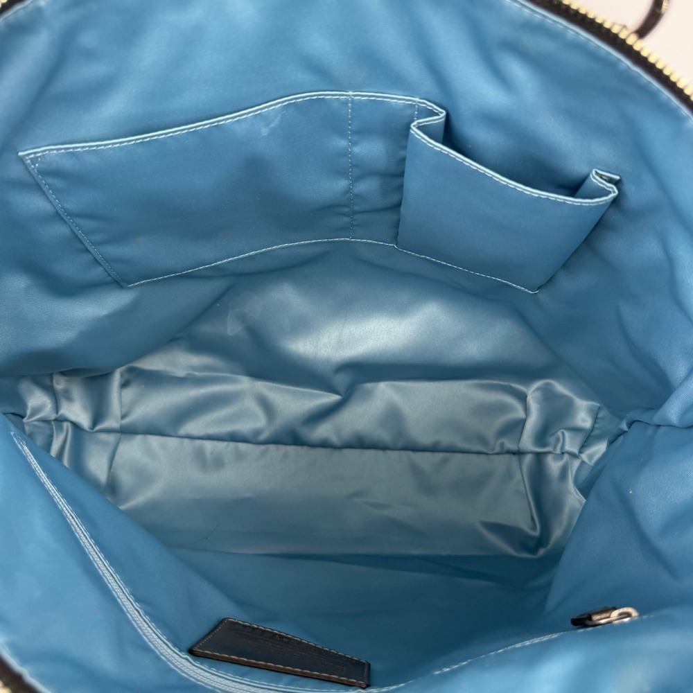 Coach Poppy Tartan Plaid Glam Tote Bag Metallic Patent Leather Limited Edition - Picture 11 of 16